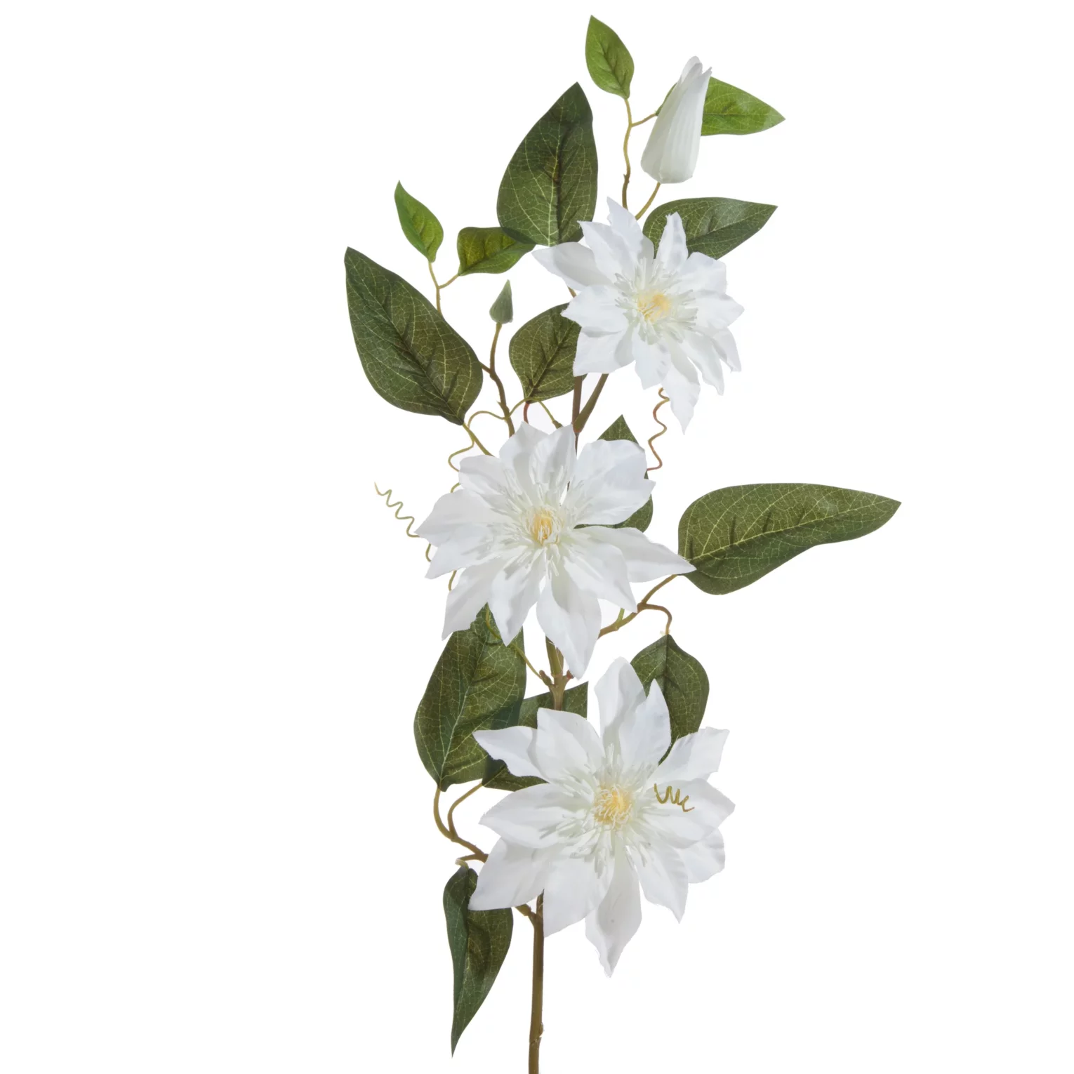 Kwiat sztuczny biało, zielony 85 cm