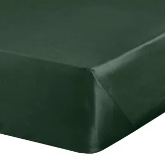 Prześcieradło bez gumki 160x210 cm z satyny bawełnianej kolor ciemnozielony 125 g/m2 DINA Diva Line