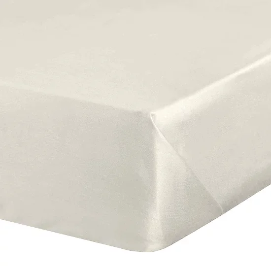 Prześcieradło bez gumki 180x210 cm z satyny bawełnianej kolor kremowy 125 g/m2 DINA Diva Line