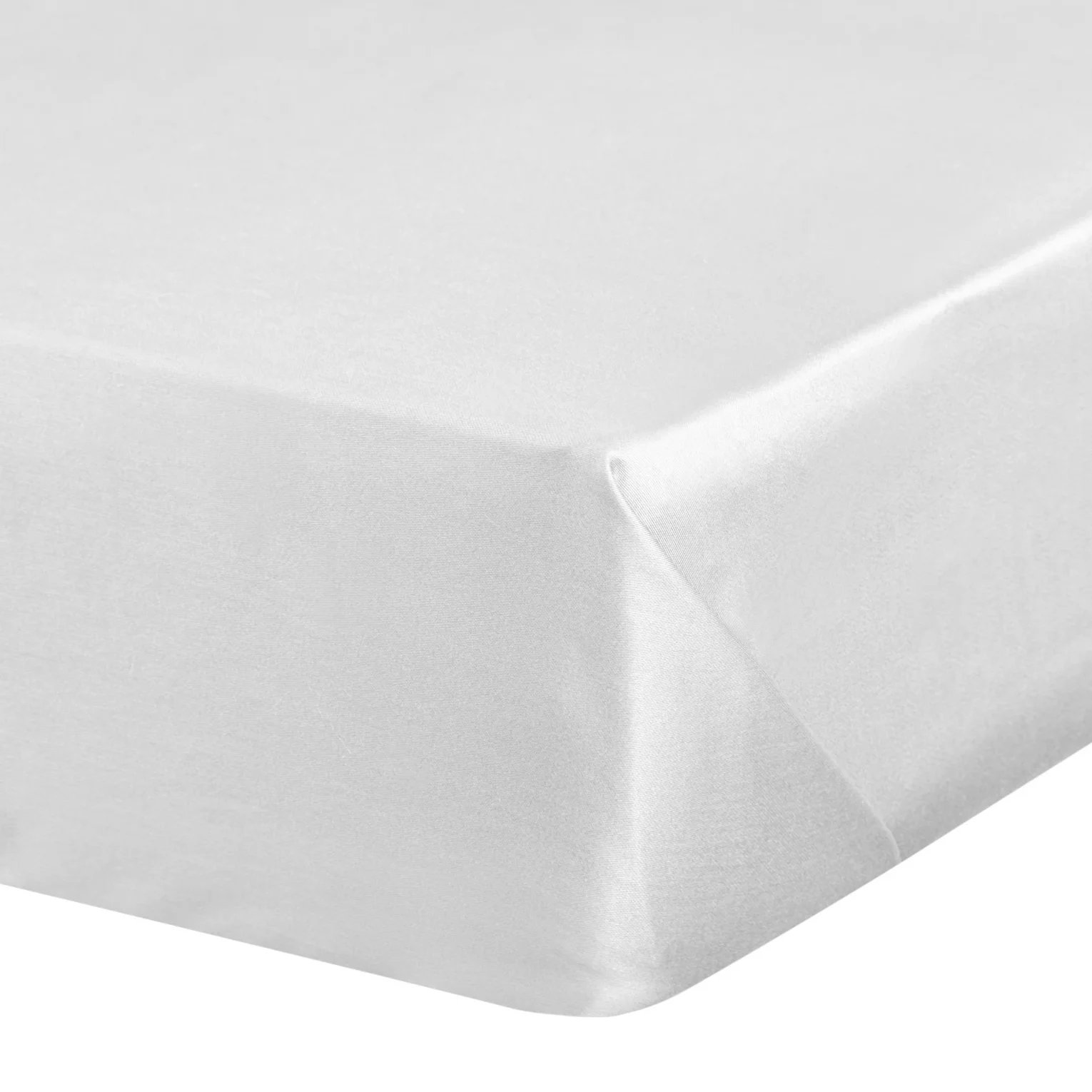Prześcieradło gładkie bez gumki 180x210 cm z satyny bawełnianej kolor biały 125 g/m2 NOVA