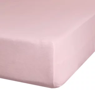 Prześcieradło jersey z gumką 90x200 cm z bawełny kolor pudrowy róż 125 g/m2 Design 91
