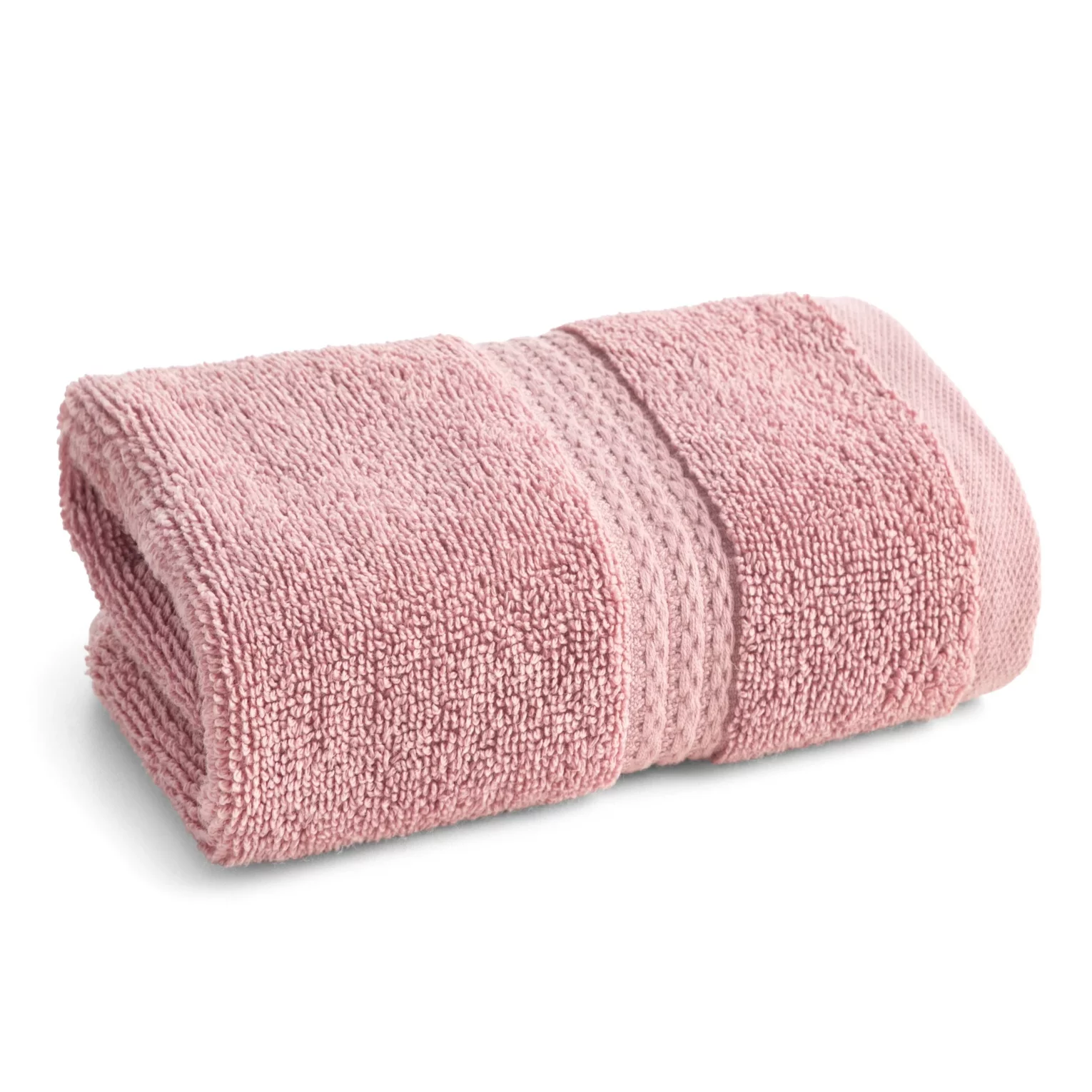 Ręcznik do rąk 30x50 cm z bawełny egipskiej kolor pudrowy z ozdobną bordiurą 610 g/m2 EGIPT