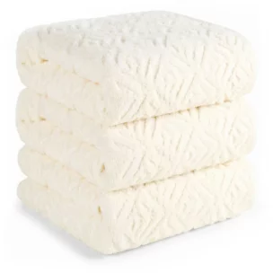 Ręcznik kąpielowy 50x90 cm z bawełny egipskiej kolor kremowy z wytłaczanym wzorem 610 g/m2 EGIPT2