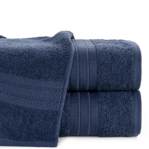 Ręcznik do rąk 30x50 cm bawełniany kolor granatowy z żakardową bordiurą 500 g/m2 KAYA
