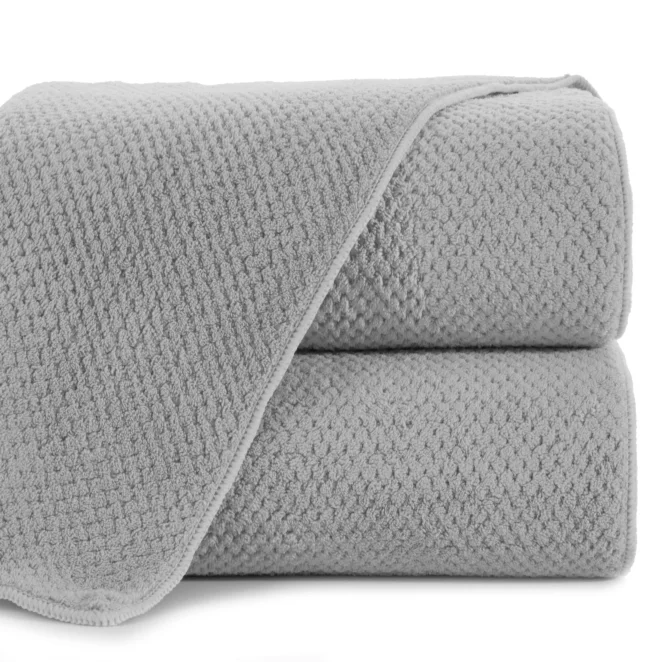 Ręcznik do rąk 30x50 cm szybkoschnący z mikrofibry kolor srebrny o ryżowej strukturze 280 g/m2 ZOE 1