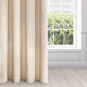 Zasłona beżowa z ekskluzywnego aksamitnego welwetu 290 g/m2 140x250 cm 10 szt. przelotek - RIA - Diva Line