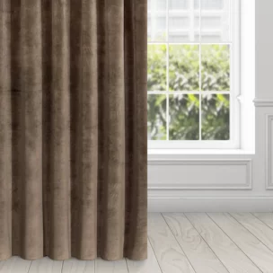 Zasłona brązowa z ekskluzywnego aksamitnego welwetu 290 g/m2 140x270 cm taśma - RIA - Diva Line