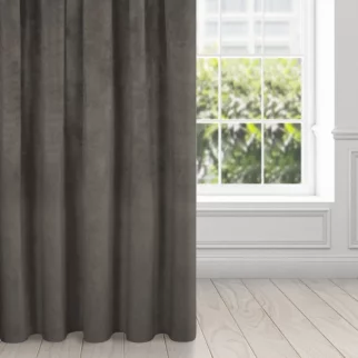 Zasłona grafitowa z ekskluzywnego aksamitnego welwetu 290 g/m2 140x270 cm taśma - RIA - Diva Line