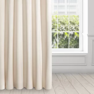 Zasłona jasnobeżowa z ekskluzywnego aksamitnego welwetu 290 g/m2 140x270 cm taśma - RIA - Diva Line