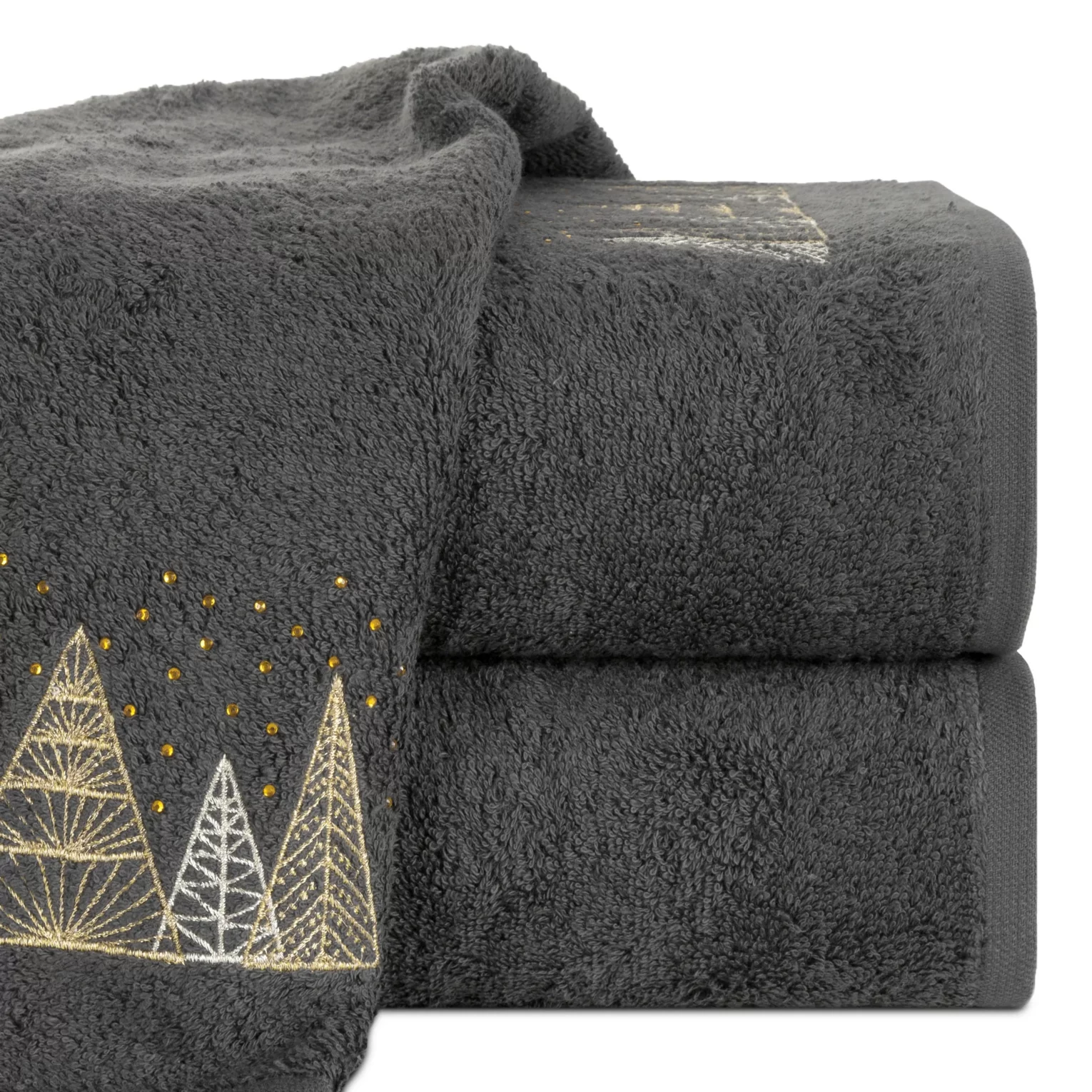 Ręcznik kąpielowy świąteczny 50X90 cm bawełniany kolor stalowy 450 g/m2 SANTA