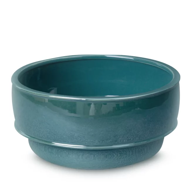 Misa ceramiczna dekoracyjna turkusowa  z perłowym połyskiem średnica 20x10 cm SIMONA