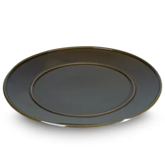Patera ceramiczna oliwkowa dekoracyjna z perłowym połyskiem średnica 30x2 cm SIMONA
