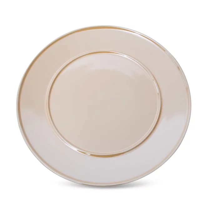 Patera ceramiczna beżowa dekoracyjna z perłowym połyskiem średnica 30x2 cm SIMONA