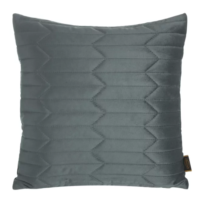 Poszewka na poduszkę 45x45 cm welwetowa, ciemnomiętowa pikowana metodą hot press w geometryczny wzór SOFIA Eurofirany Premium