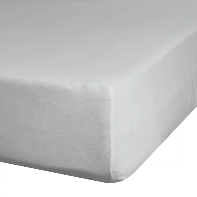 Prześcieradło jersey z gumką 90x200 cm z bawełny kolor jasnoszary 125 g/m2 Design 91