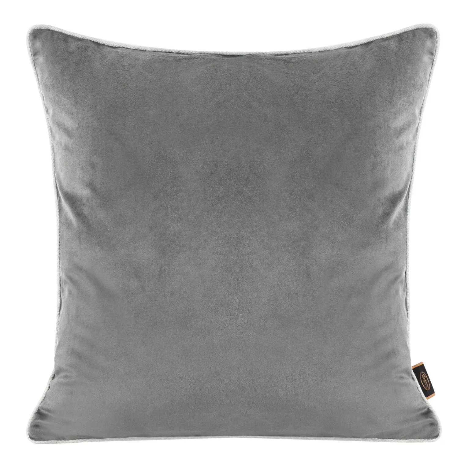 Poszewka na poduszkę 45x45 cm welwetowa, kolor szary, dwustronna lnu z wypustką na brzegach VELVET 57 Eurofirany Premium