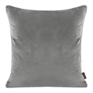 Poszewka na poduszkę 45x45 cm welwetowa, kolor szary, dwustronna lnu z wypustką na brzegach VELVET 57 Eurofirany Premium