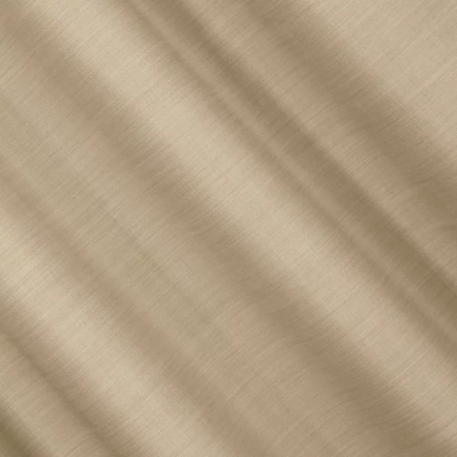L156/7 Zasłona szyta na taśmie 5 cm ciemnokremowa z miękkiej tkaniny o naturalnym splocie w stylu ekologicznym
