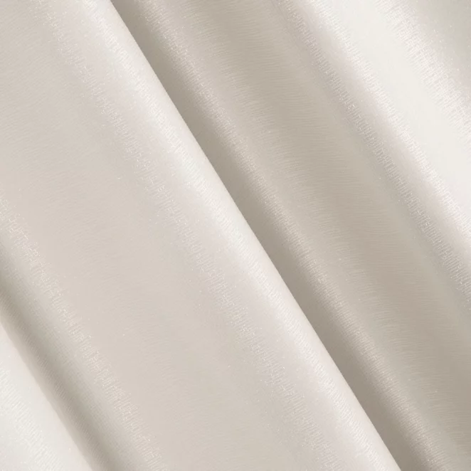 L76/3 Zasłona szyta na taśmie 5 cm JULIETT jasnobeżowa z eleganckiej połyskującej tkaniny przetykanej lureksową nicią