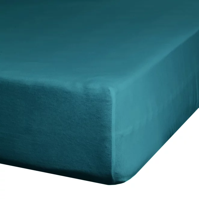 Prześcieradło jersey z gumką 180x200 cm z bawełny kolor turkusowy 125 g/m2 Design 91