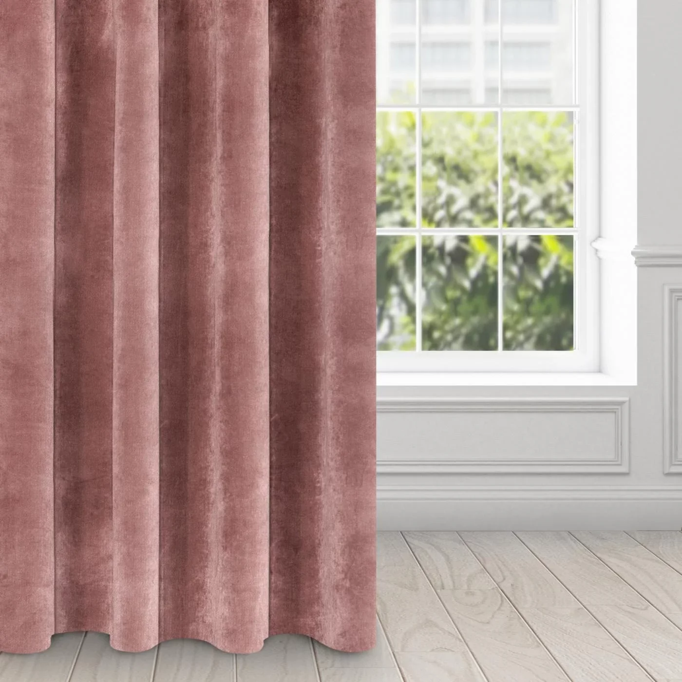 Zasłona różowa z ekskluzywnego aksamitnego welwetu 290 g/m2 140x250 cm 10 szt. przelotek - VILLA