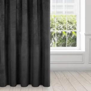 Zasłona czarna z ekskluzywnego aksamitnego welwetu 290 g/m2 140x270 cm taśma - VILLA
