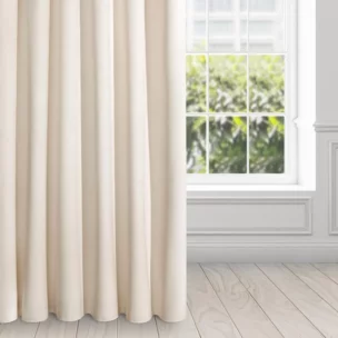 Zasłona jasnobeżowa z ekskluzywnego aksamitnego welwetu 290 g/m2 140x270 cm taśma - VILLA