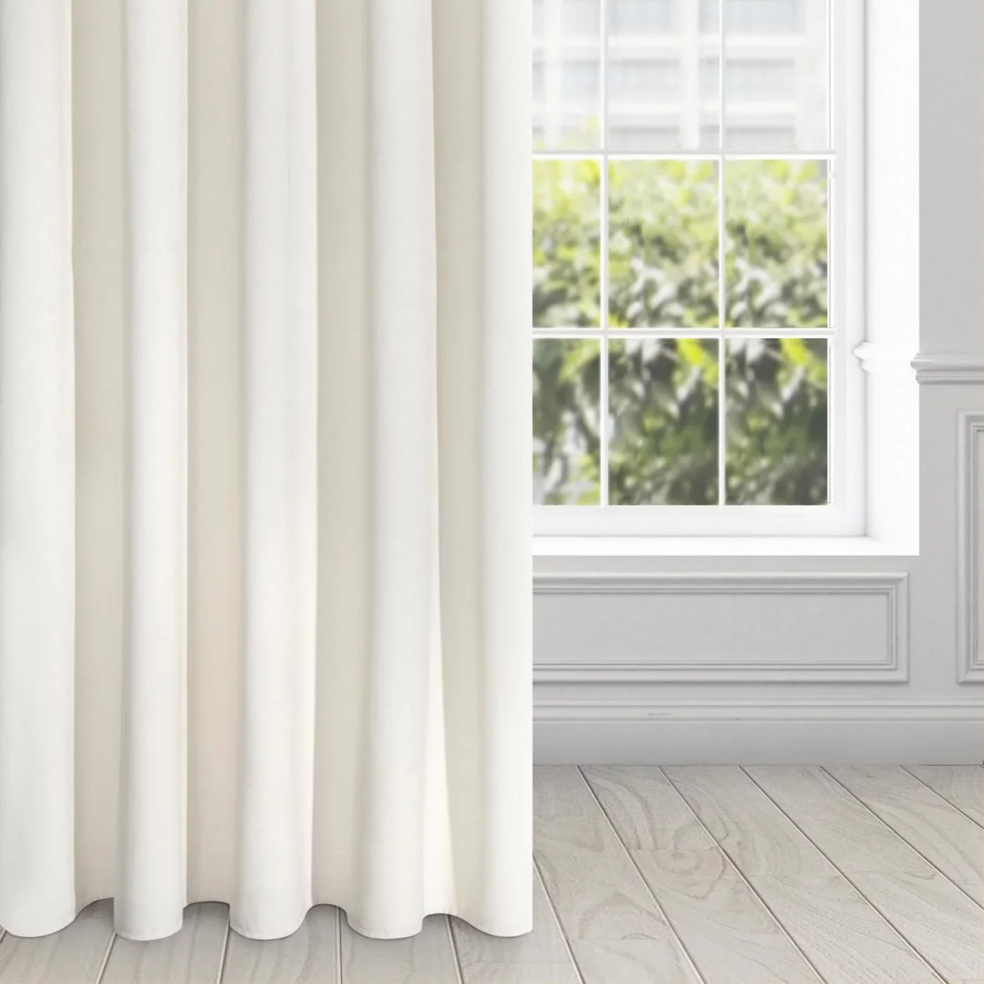 Zasłona kremowa z ekskluzywnego aksamitnego welwetu 290 g/m2 140x250 cm 10 szt. przelotek - VILLA
