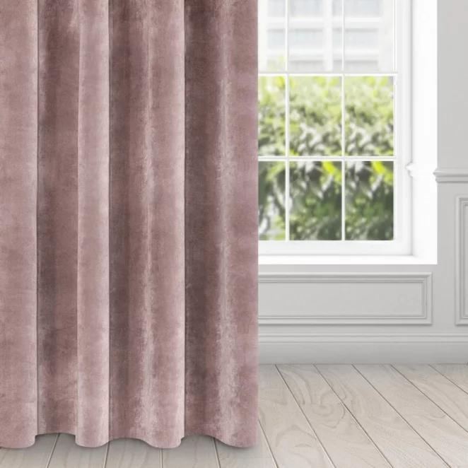 Zasłona pudrowo różowa z ekskluzywnego aksamitnego welwetu 290 g/m2 140x250 cm 10 szt. przelotek - VILLA