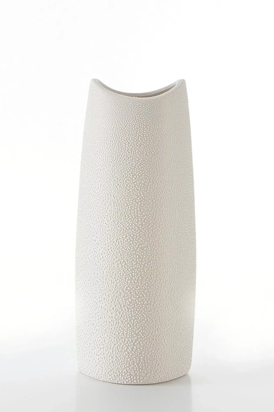 Wazon ceramiczny kremowy  z efektem rosy 14x9x35 cm RISO