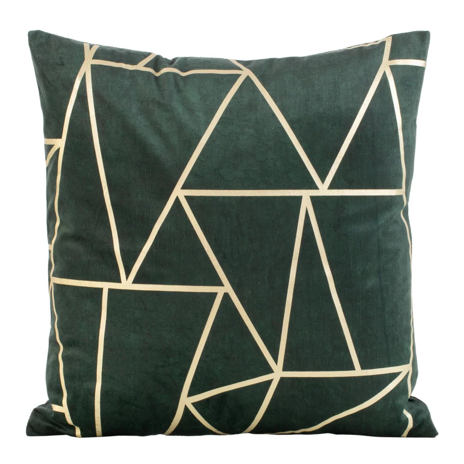 Poszewka na poduszkę 45x45 cm welwetowa ciemnozielona z nadrukiem geometrycznym BLINK 29