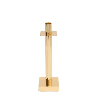 Świecznik metalowy złoty dekoracyjny w minimalistycznym stylu 8x8x26 cm LORI