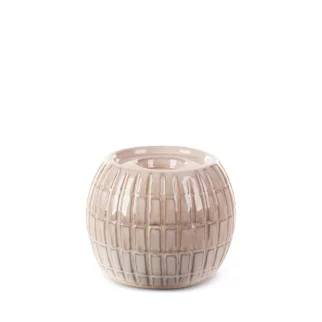 Świecznik ceramiczny kremowo-beżowy średnica 13x11 cm EDNA