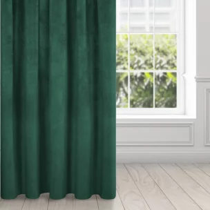 Zasłona ciemnozielona z ekskluzywnego aksamitnego welwetu 290 g/m2 140x270 cm taśma - VILLA
