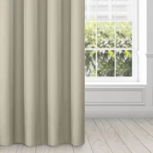 Zasłona ciemnobeżowa z matowej gładkiej tkaniny 140x250 cm przelotka - RITA